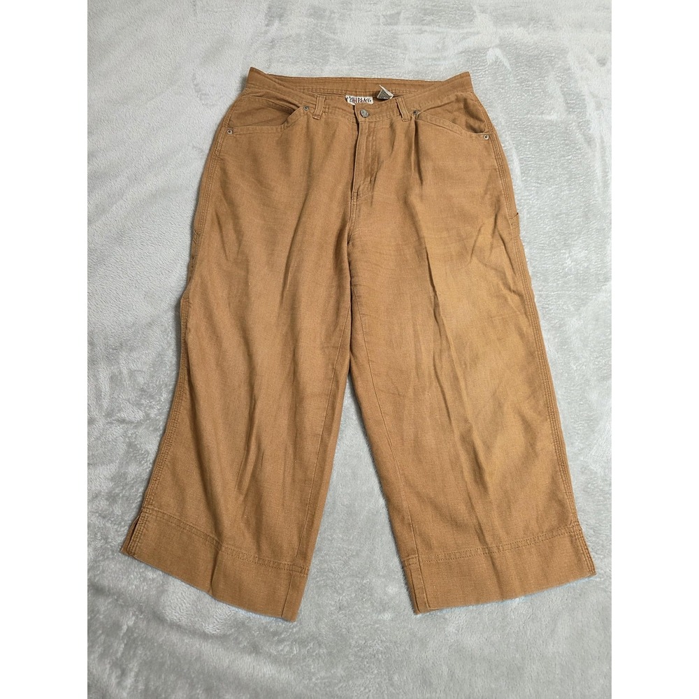 Linen Blend Cropped Wide Leg Pants Vintage‎ Bill Blass Retro Chic Street wear 10